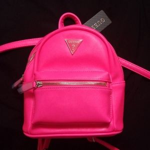 guess mini backpack pink
